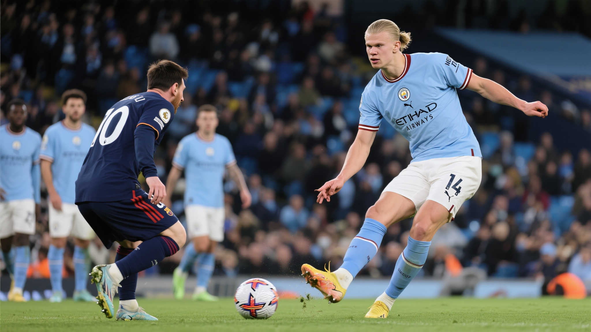 哈兰德该学学，梅西的让点时机是怎么把握的？